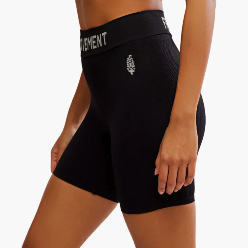NWOT Free People X FP Movement Long Haul Bike Shorts Black XS/S
